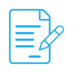 icon Document icon with pencil. Commercial content insurance icon