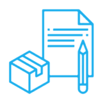 icon Document icon with pencil and 3d box, suggesting file management or editing concepts. Commercial stock and inventory inventory icon
