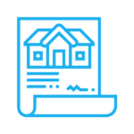 icon Blueprint of a house on a document. Personal insurance tenant insurance icon
